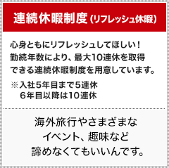連続休暇制度(リフレッシュ休暇)